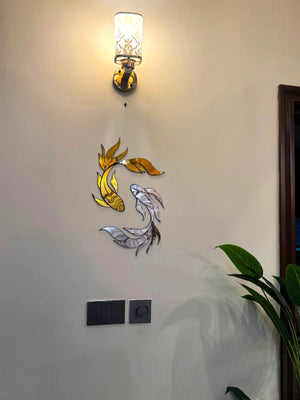Dual Koi Acrylic Mirror Wall Art